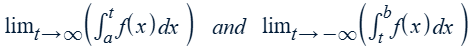 <ul><li><p>Convergent - The limit exists. The function goes to zero fast enough for the area under the curve to be finite.</p></li><li><p>Divergent - The limit does not exist (unbounded behavior: ±∞ or n/0). The function either goes to zero too slowly or not at all, so the area under the curve is infinite.</p></li></ul><p></p>