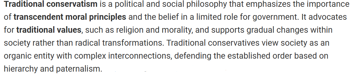 <p>Inspired by English civil war </p><p>Oldest form of conservatism </p><p>Edmund Burke / Hobbes</p>