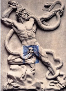 <p>Arno Brecker (1900-1991)</p><p>bitva proti hadům 1940</p><ul><li><p>kult ideální tělesnosti</p></li><li><p>nacistické Německo</p></li></ul><p>Willi Baumerister 1941 - zpochybňoval</p>