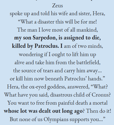 <p><span style="color: #010101">If he interferes, the other gods will also start to save their children and beloveds: it would set a precedent</span></p>