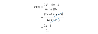 <ul><li><p>Factor both the numerator &amp; denominator</p></li><li><p>cancel <strong>like factors</strong> from the numerator &amp; denominator</p></li><li><p><strong>write simplified answer</strong></p></li></ul>