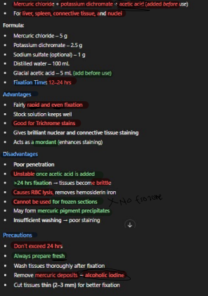 <p><strong>Metallic Fixatives (Mercuric Chloride Based)</strong></p>