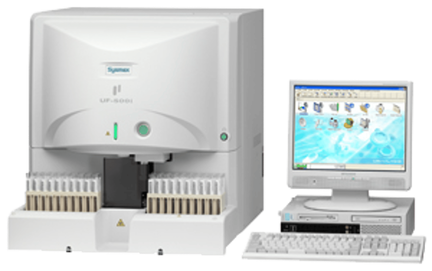 <p>device used in the clinical setting to perform automatic urine testing</p>