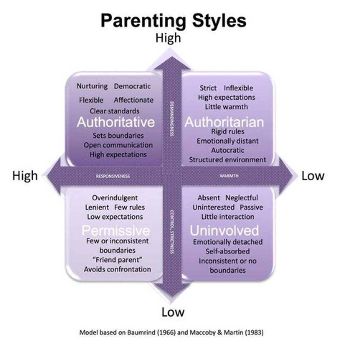 <p>Authoritative parents raise independent and cheerful children, while authoritarian parents may lead to higher internalizing and externalizing behaviors.</p>