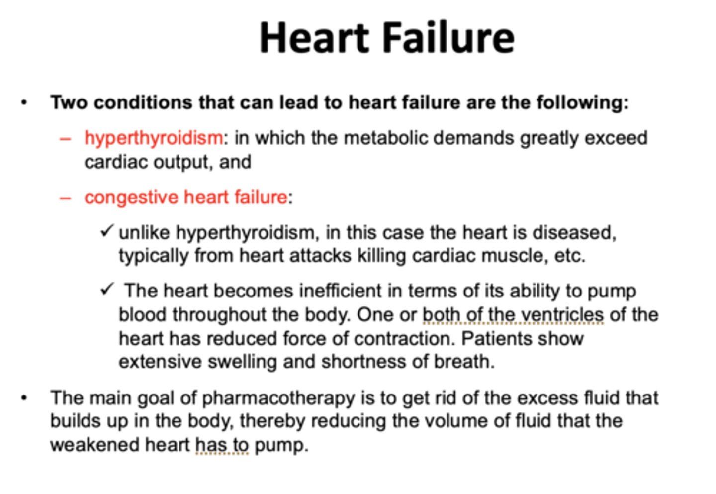 <p>Congestive heart failure</p>