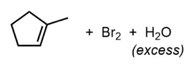 <p>Markovnikov:  Br on LESS substituted, OH on MORE substituted</p>