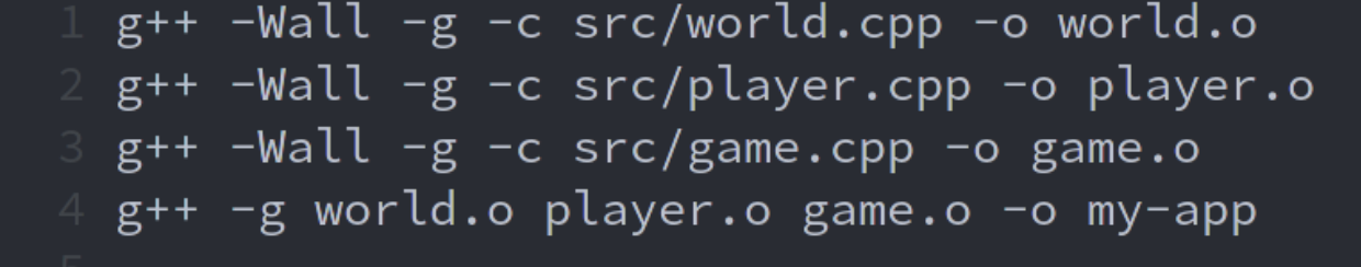 Which Makefile can generate the following commands, assuming the context it needs exists?