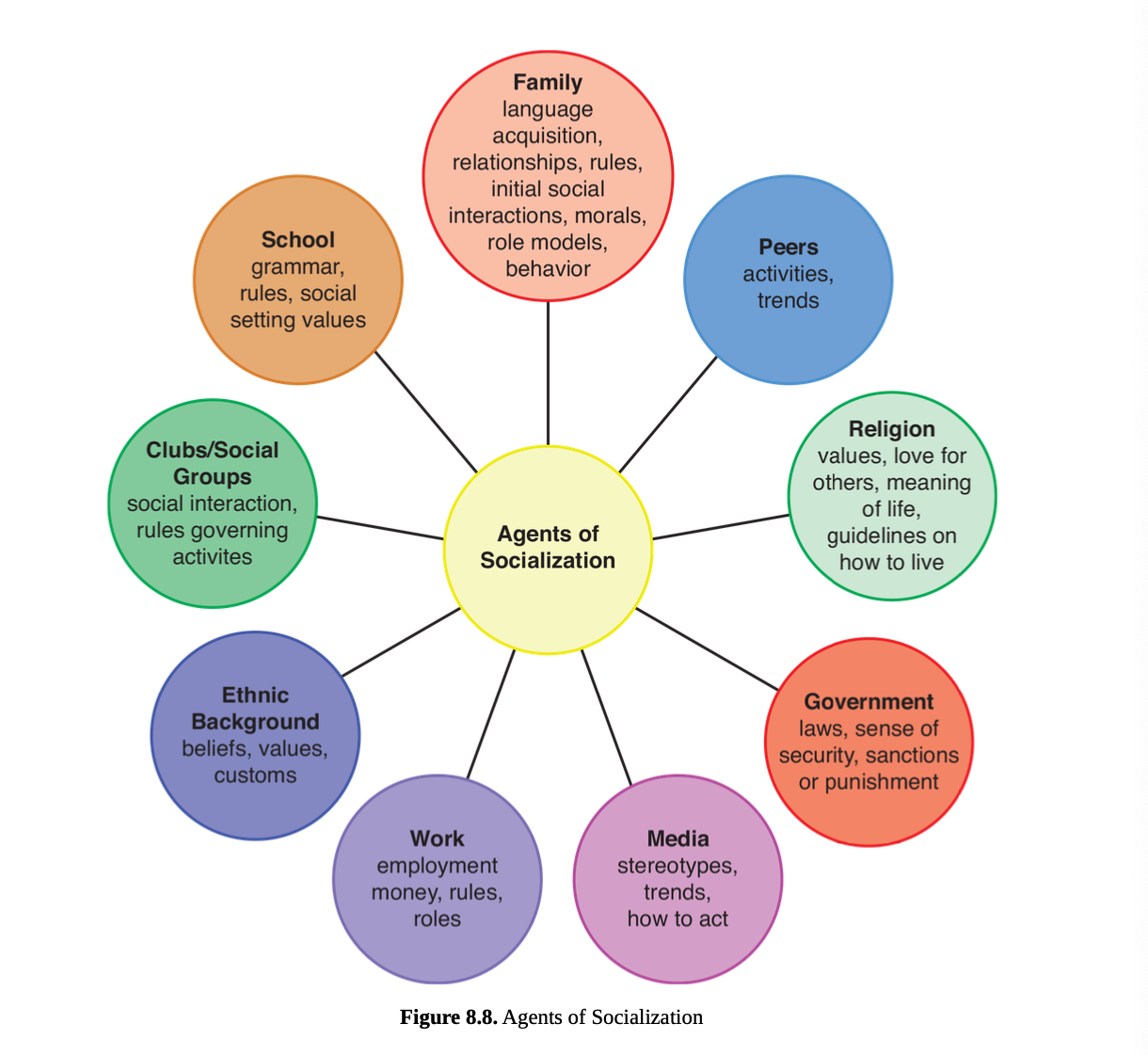 <p>agents of socialisation</p>