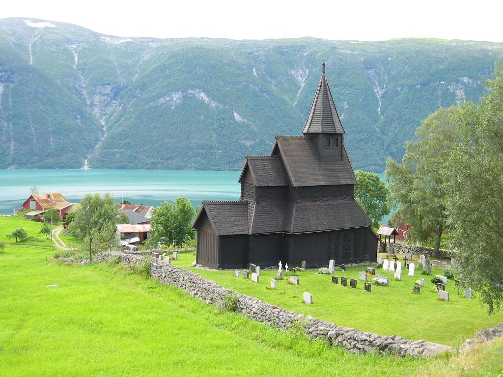 The Urnes Stave Church and north portal, c. 1132, wood, Ornes, Norway 