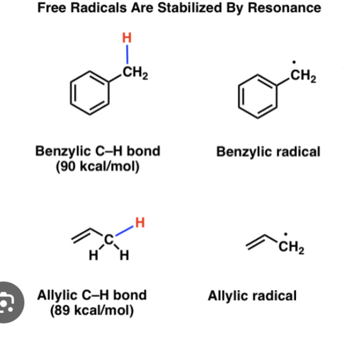 <p>When a hydrogen is attached to a sp3 hybridized carbon that is bound to a vinylic or aromatic carbon </p>