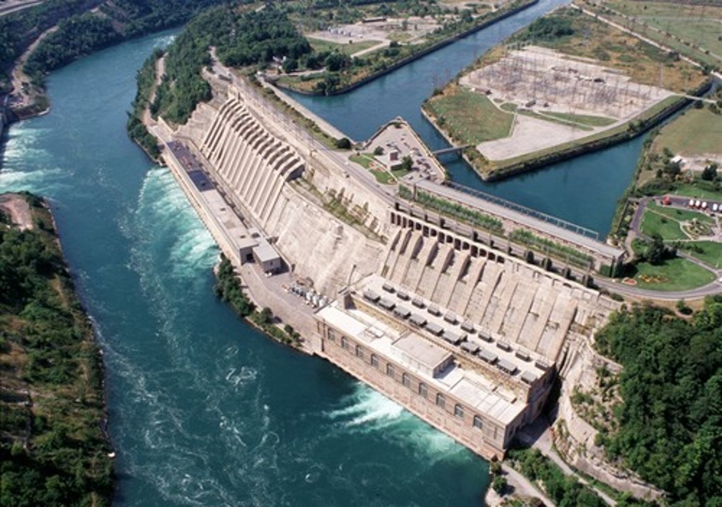 <p>using moving water to make electricity</p>