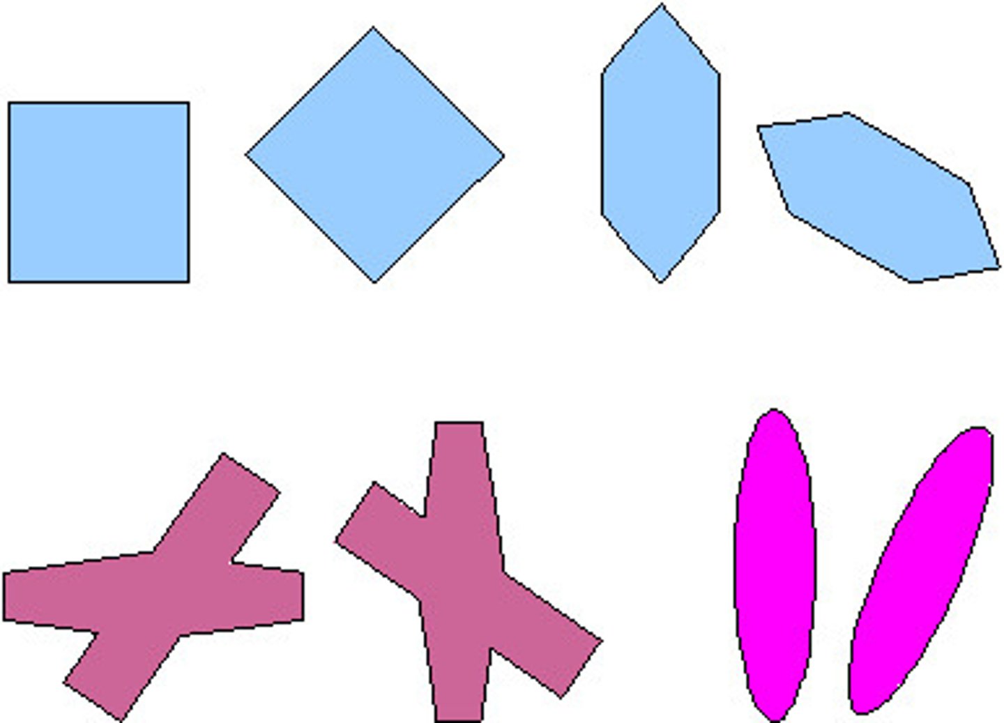 <p>Figures that have the same size and shape.</p>
