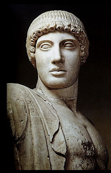 <p>statue from the Temple of Zeus at Olympia</p>