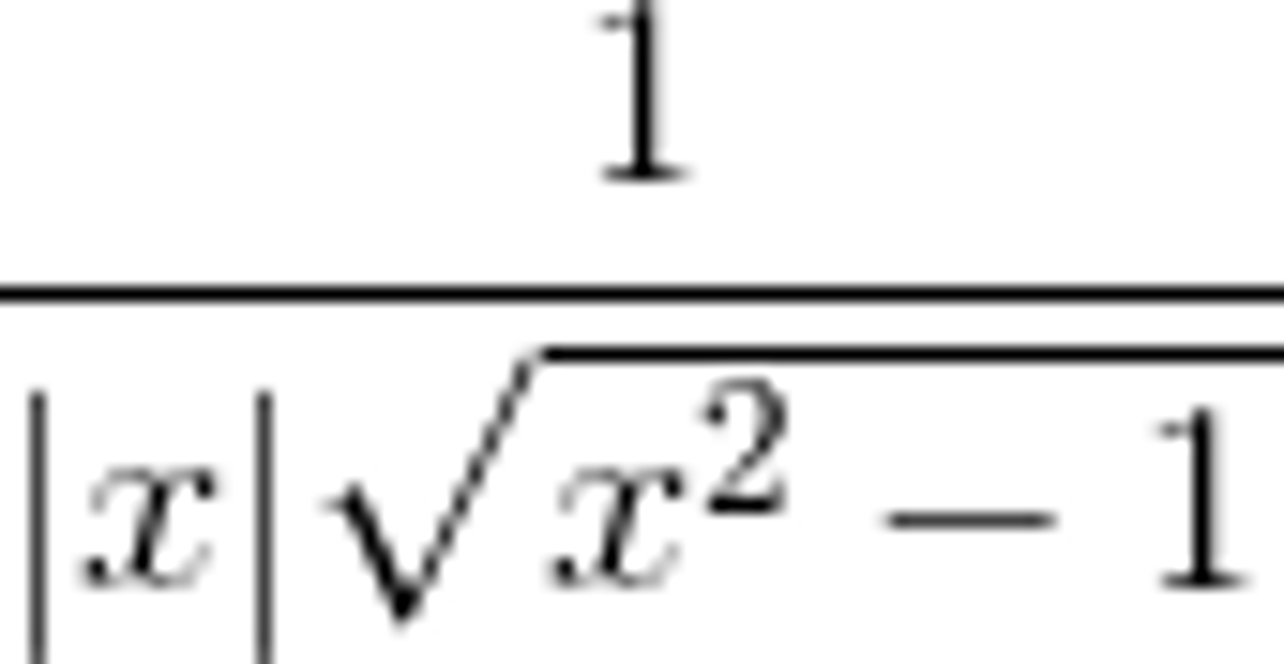 <p>1/absolute value of x times square root of (x^2-1)</p>