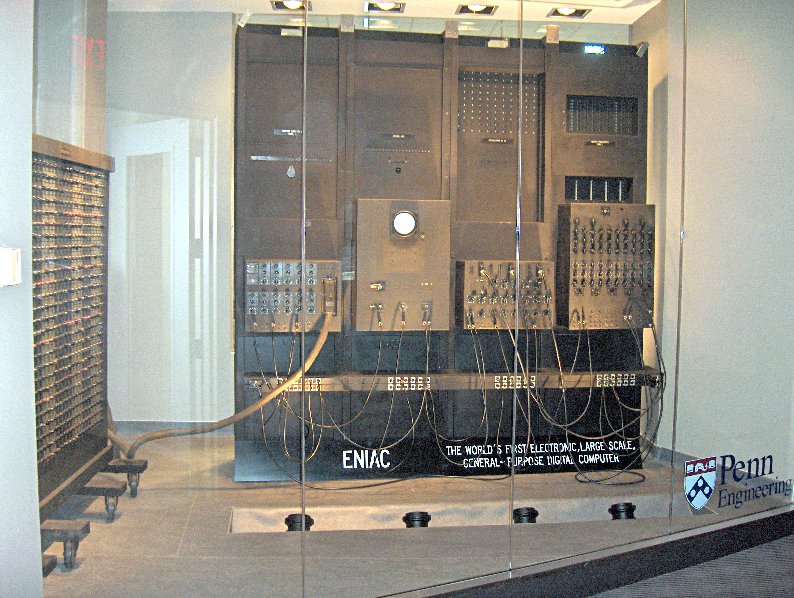 <p><span>the first programmable, general-purpose, electronic digital computer that was only used for calculations; made in 1945</span></p>