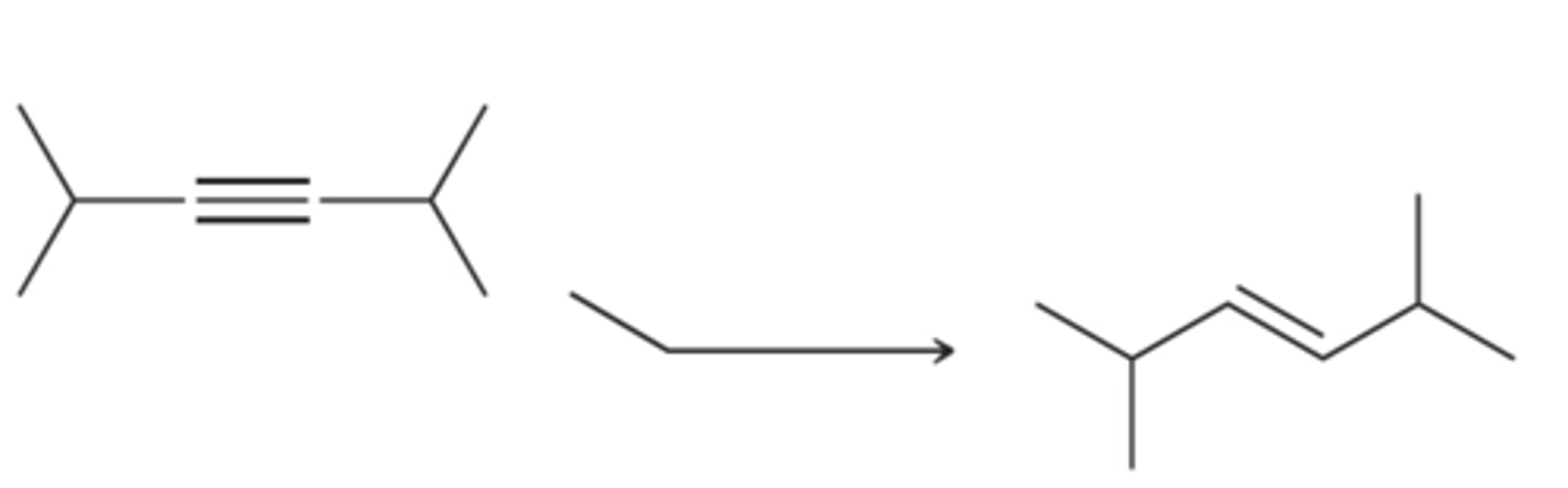<p>Alkyne to trans alkene.</p>