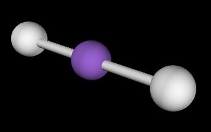 <p>2 Bonding Domains and 0 Lone Pairs</p>