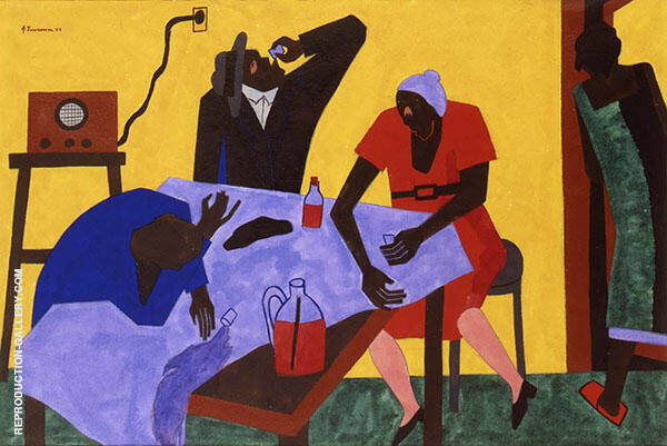 <p><span>A feature of Jacob Lawrence's painting </span><em>You Can Buy Bootleg Whiskey for Twenty-Five Cents a Quart</em><span> that characterize it as a gouache painting is:</span></p>