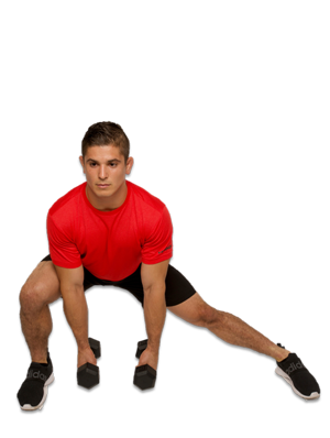 <p><span><span>What muscle is the prime mover for the lateral lunge performed in the picture?</span></span></p>