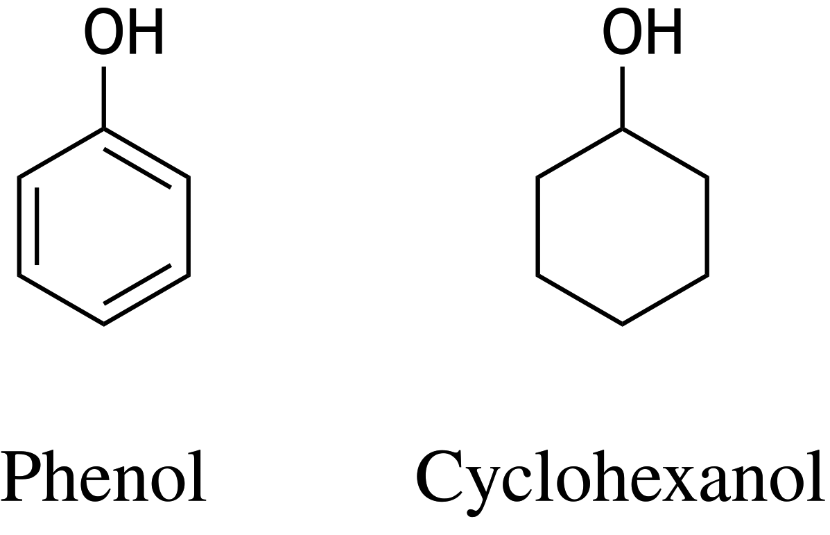 <p>60. Phenol is used, among other things, as a starting material in drug synthesis. The hydroxyl group of phenol has a pKₛ value of 10, while that of cyclohexanol has a pKₛ value of 16. Phenol and cyclohexanol have the following chemical structures:</p><p>What accounts for this difference in pKₛ values?</p><p>A. The negatively charged conjugate base formed by deprotonation of phenol is stabilized by resonance.</p><p>B. The negatively charged conjugate acid formed by deprotonation of phenol is stabilized by resonance.</p><p>C. The positively charged conjugate base formed by deprotonation of phenol is stabilized by resonance.</p><p>D. The positively charged conjugate acid formed by deprotonation of phenol is stabilized by resonance.</p><p>E. The negatively charged conjugate acid formed by protonation of phenol is stabilized by resonance.</p>