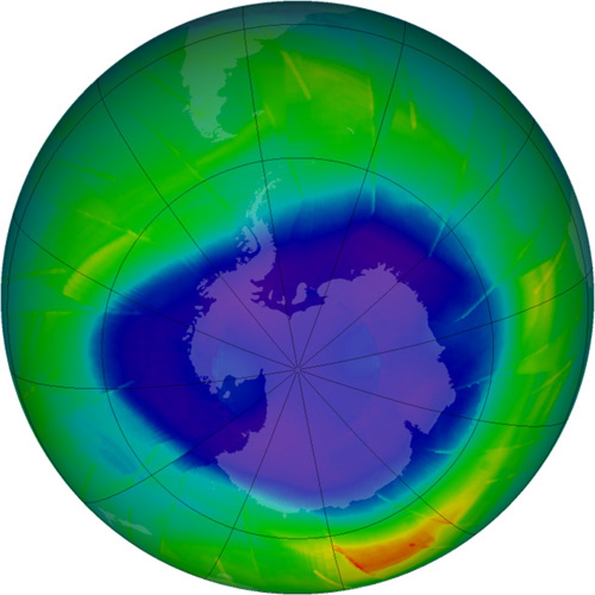 <p>the hole in the ozone layer</p>