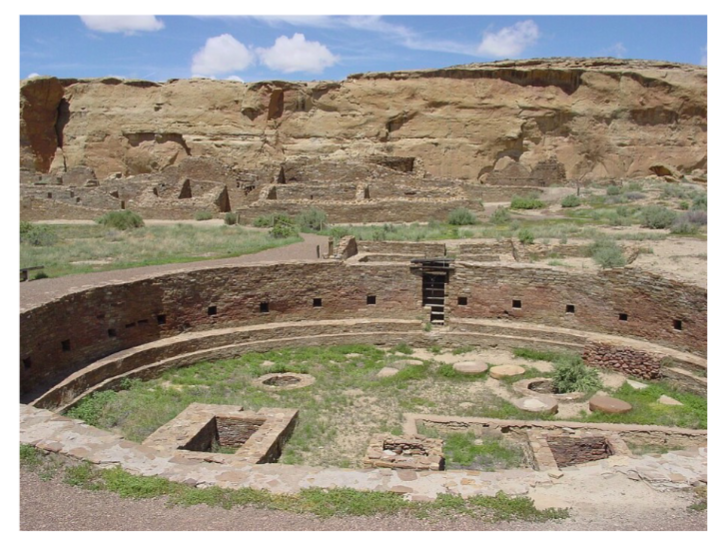<p>An image of the ruins of Chetro Ketl in Chaco Canyon (New Mexico, United States); shown is the complex's great kiva </p>