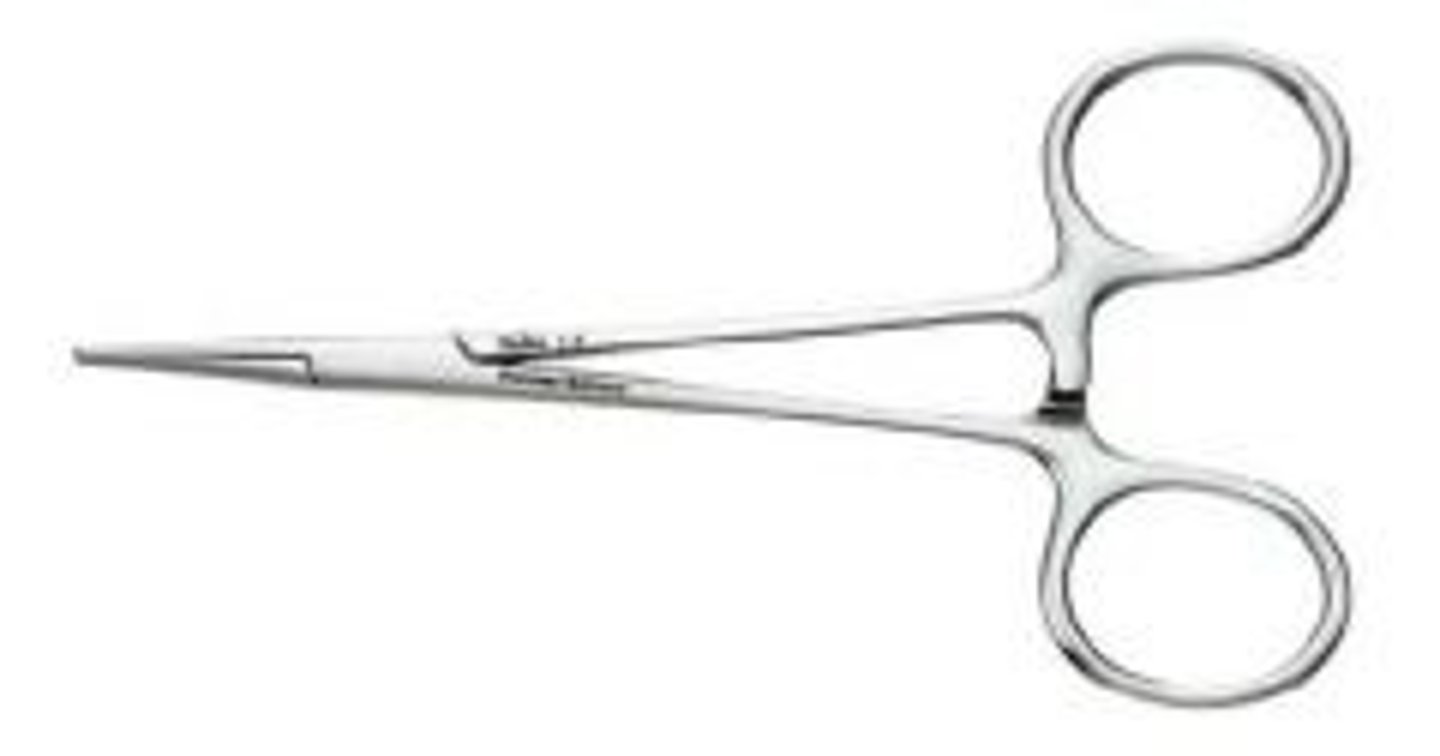 <p>used to stop bleeding, they have a function where you can just hold them and they become locked. The locking mechanism is typically a series of interlocking teeth, a few on each handle.</p>