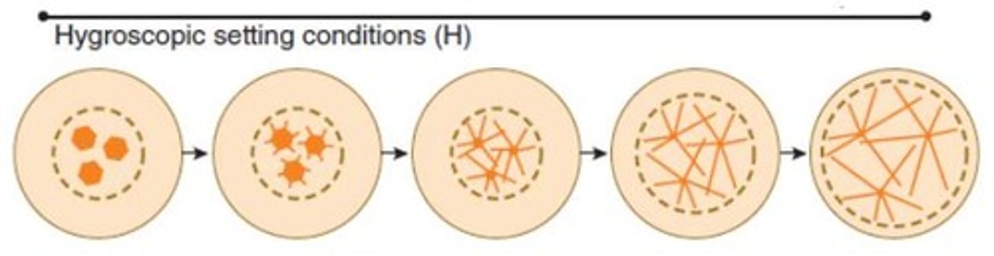 <p>The expansion that occurs when gypsum or a gypsum-bonded investment sets while immersed in water (usually heated to approximately 38 °C [100 °F]).</p>