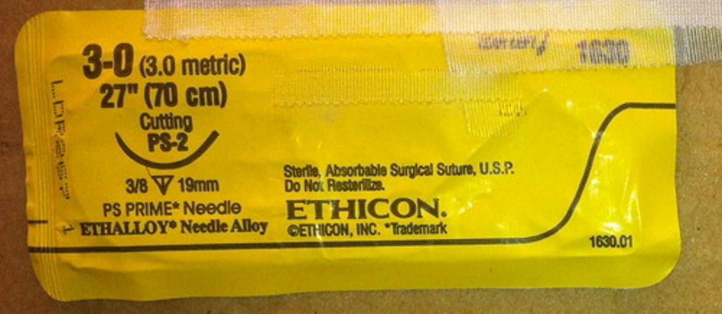 <p>Type: Collagen</p><p>Package Color: YELLOW</p><p>Suture Color: Yellow/Tan</p><p>Usage: tissue with rapid healing time</p><p>- Monofilament Absorbable</p><p>Absorption: 70 days</p><p>Tensile Strength: 7-10 days. 0% 2-3 weeks</p><p>tissue reaction: marked inflammatory</p>
