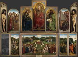 <p>Jan Van Eyck: The Ghent Altarpiece (15th C</p>