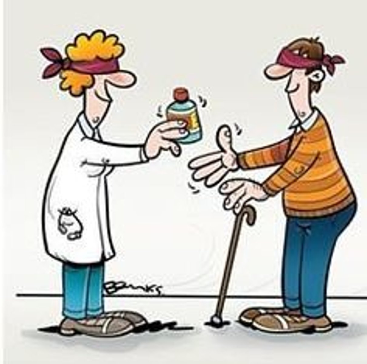 <p>An experiment where neither the experimenter or the participants know which group they are in.</p>