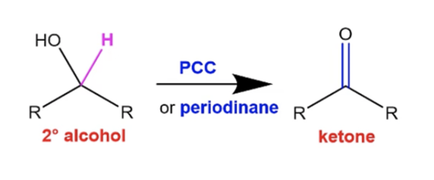 <p>it converts it to a ketone, just like Na2Cr2O7/H2SO4, or H2CrO4, or CrO3/H2SO4</p>