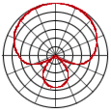 slightly less narrow polar pattern used when maximum rejection from the slides and back is required