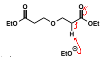 <p>why is only one ester group shown to enolise</p>