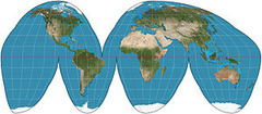 Shows the land mass more accurately