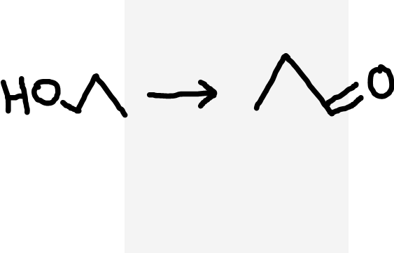 <p>Primary alcohol to aldehyde</p>