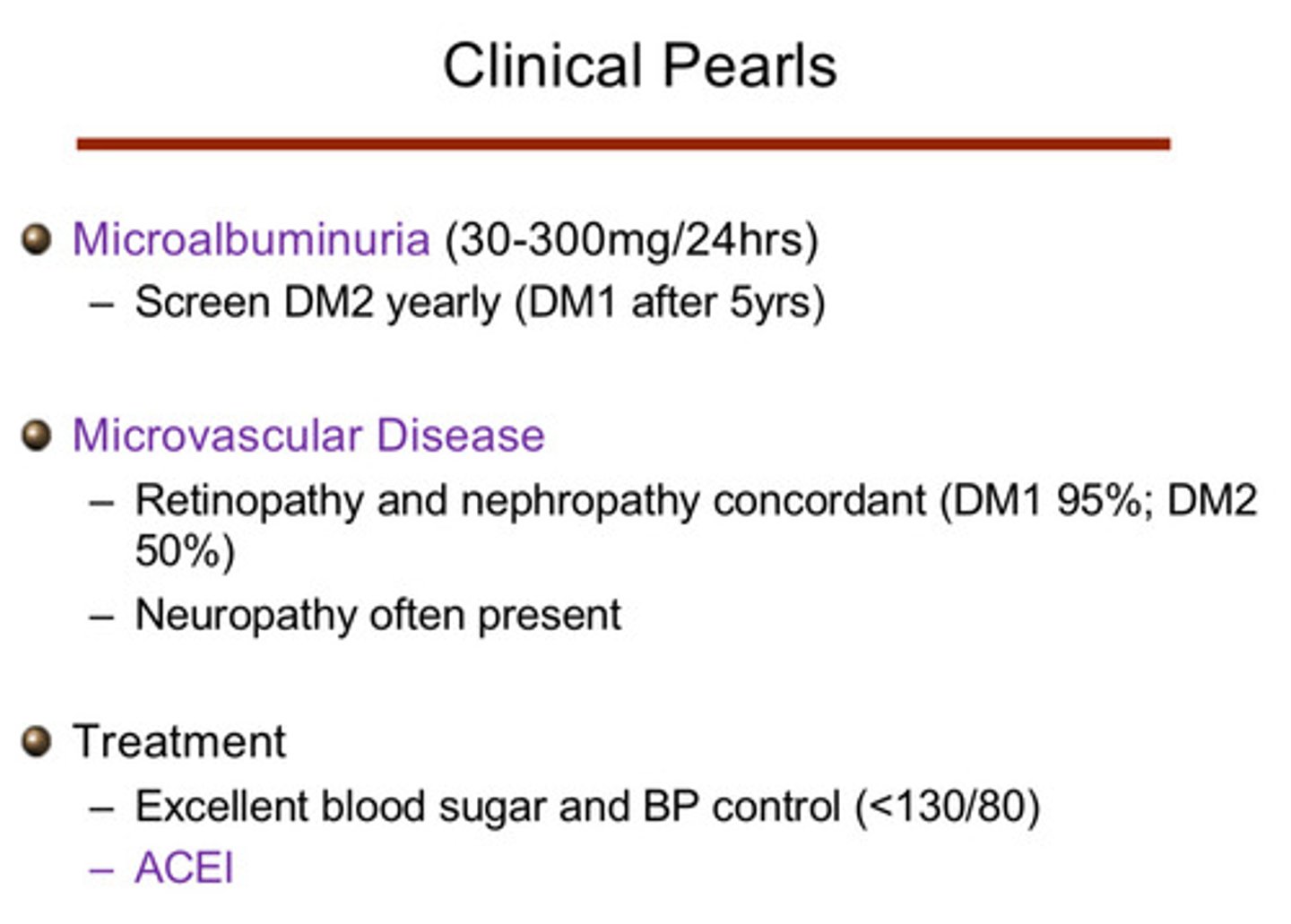 <p>1) excellent blood sugar and BP control (&lt;130/80)</p><p>2) ACEI</p>