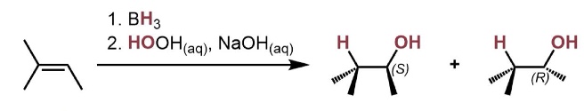 <p>non markovnikov (hydrogen goes on carbon with fewer hydrogens)</p><p></p>