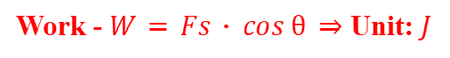 <p>The work done on an object is the force applied to move the object in the direction of the force.</p>