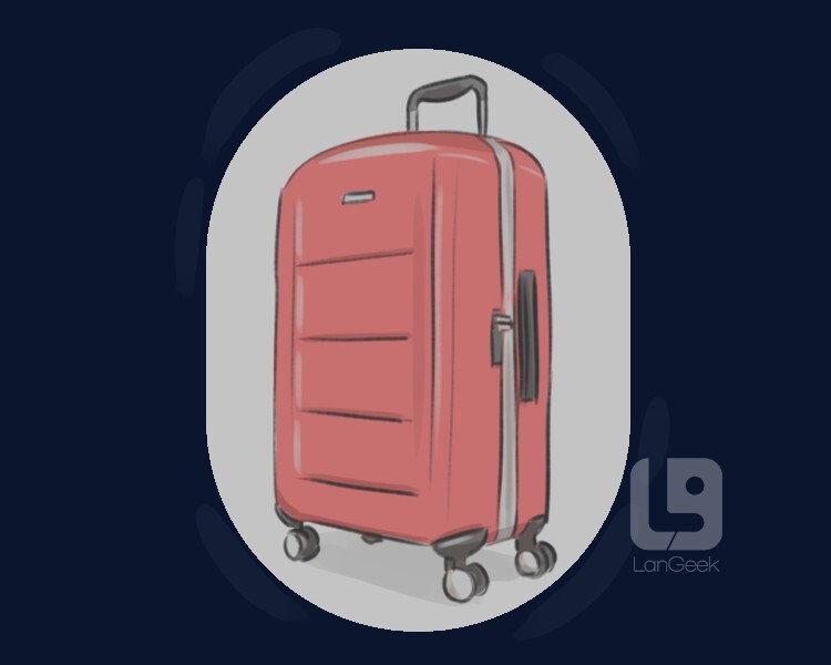 <p><strong>a large, rectangular container with a handle, for carrying clothes and possessions while travelling:</strong></p><p><br></p>