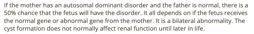<p>d) at least one parent has ADPKD</p>