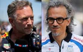 <p>Christian Horner et Laurent Mekies</p>