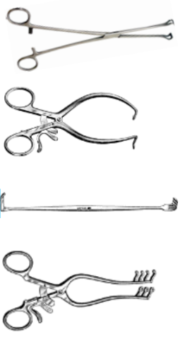 <p>Which of these instruments typically require a scrubbed surgical assistant?</p>