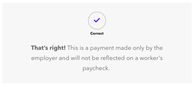 <p>It does not appear because it’s paid only by the employer.</p>