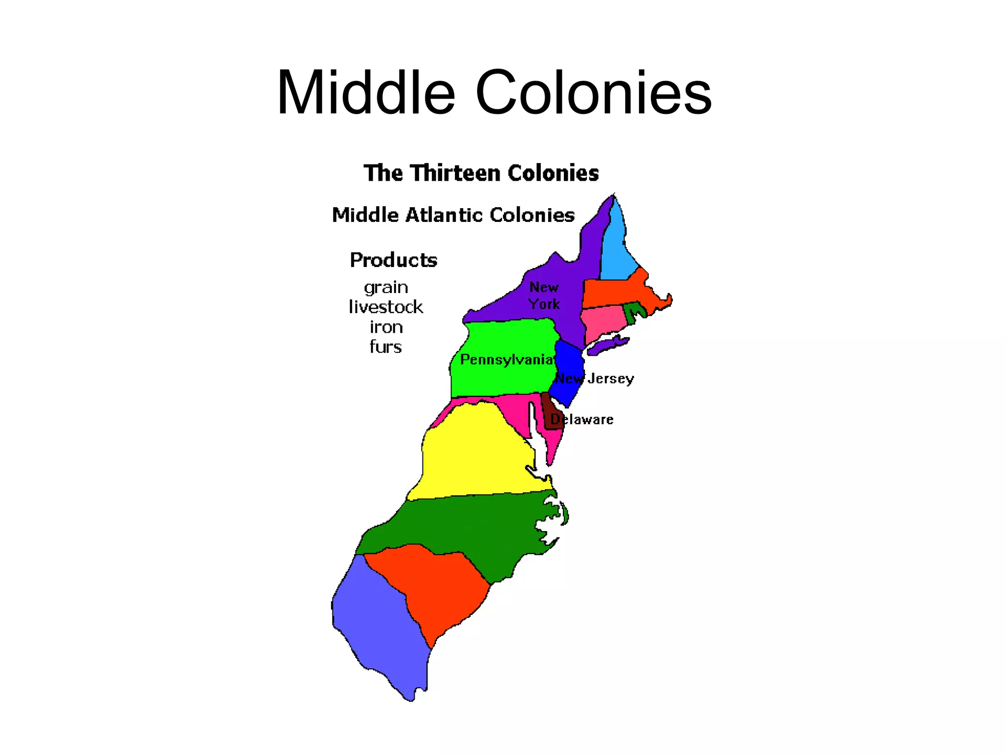 <p>‘Mid’ Middle Colonies</p>