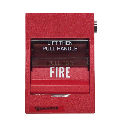 <p>Requires two steps in order to activate the alarm. The user must first break a glass, open a door or lift a cover. The user can then gain access to a switch or lever which must then be operated to initiate an alarm.</p>