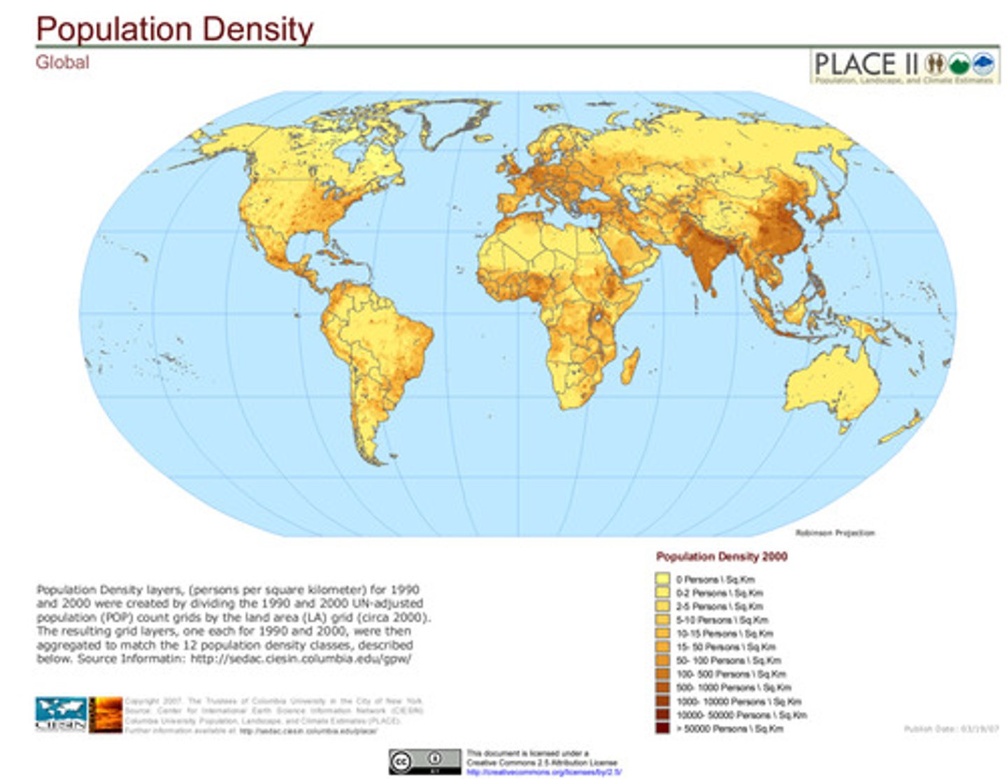 <p>A measure of total population relative to land size; formula = population divided by land area in km2</p>