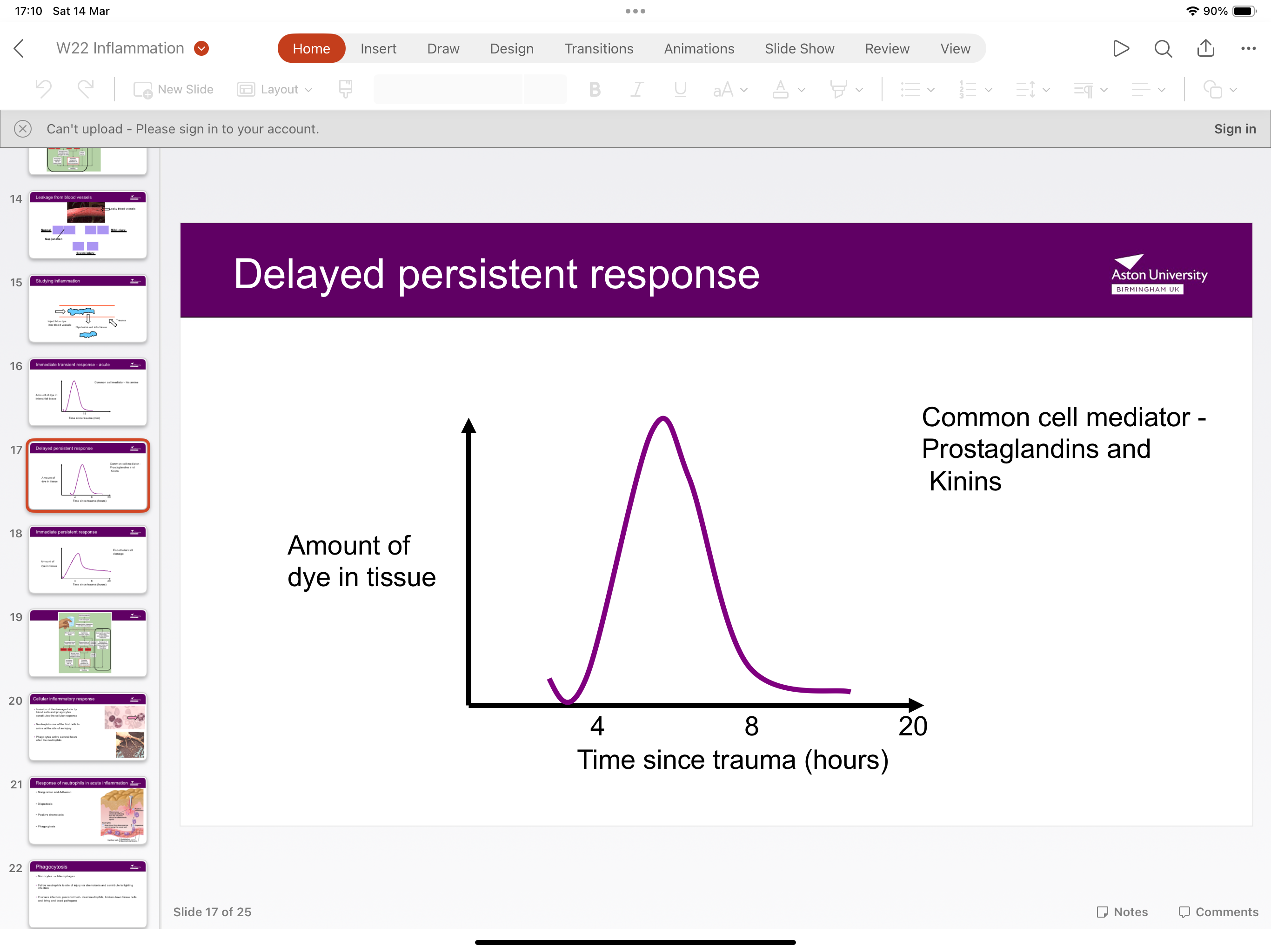 <p>Cell mediators prostaglandins and kinins- delay time since trauma</p>