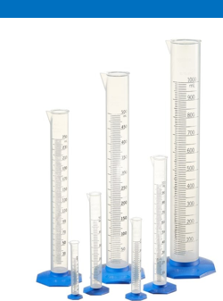 <p><span>•have a narrow cylindrical shape with markings along the cylinder that represents the amount of liquid being measured</span></p><p><span>•used to measure liquids</span></p><p><span>•more accurate than beakers and Erlenmeyer flasks but should not be used for volumetric analysis</span></p><p><span>•</span><strong><span>CAN NOT BE HEATED</span></strong></p>