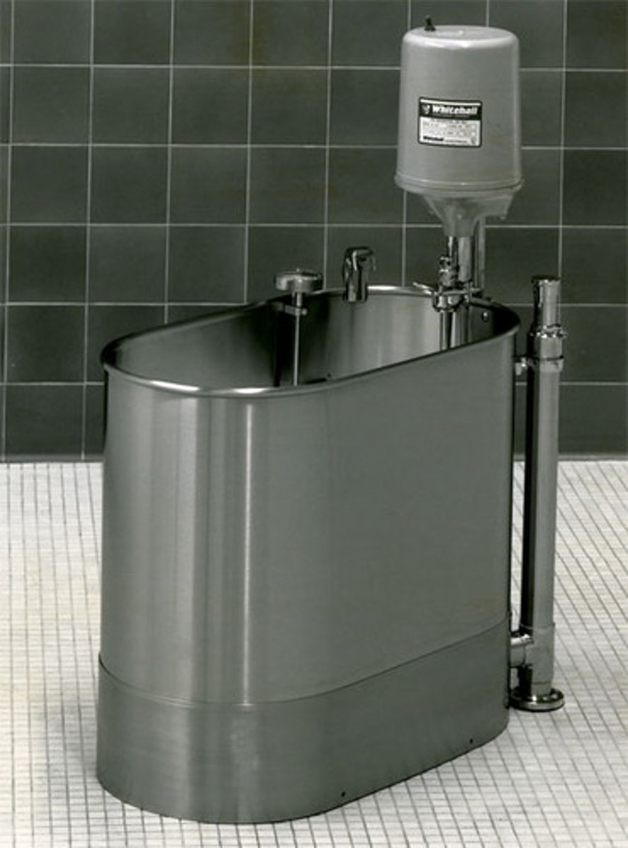 <p>heated or cooled water with a massaging action</p>
